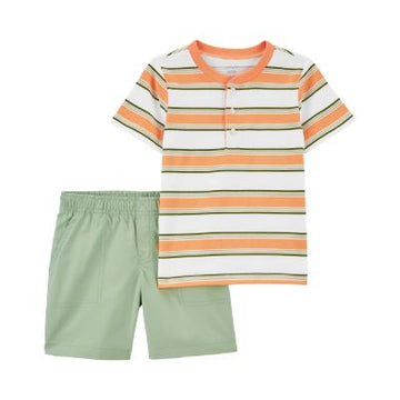 CONJUNTO / SP23 I B SETS ORANGE STRIPE HENLEY SET