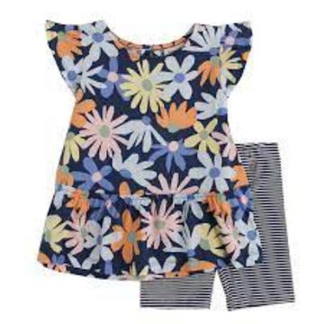 CONJUNTO/ TG 2PC SET NAVY FLORAL SSSL SET