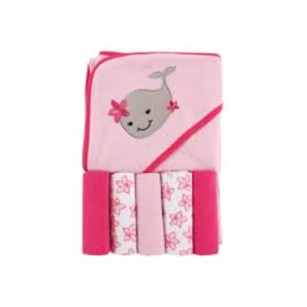 SET TOALLA Y 5 TOALLITAS BALLENITA NIÑA