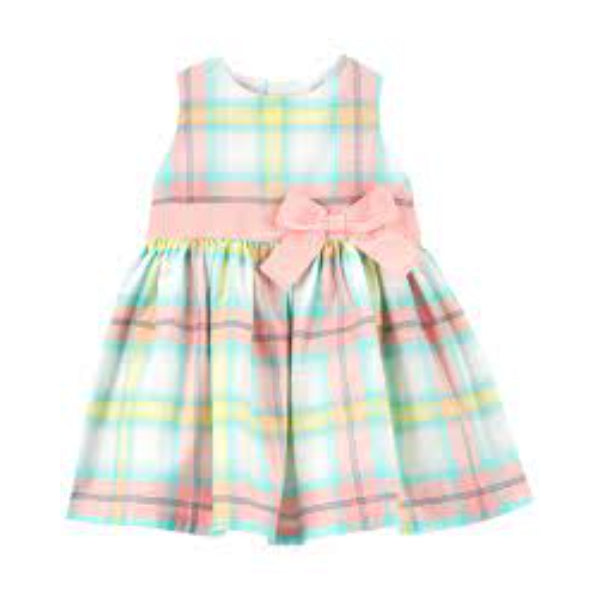 carter´s-VESTIDO /SP23 I G DRESS ORANGE-GREEN PLAID