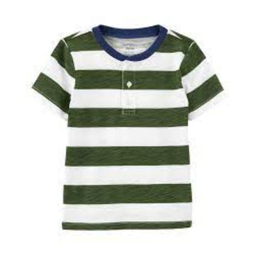carter´s-CAMISETA SP23 I B HENLEY GREEN WHITE HENLEY