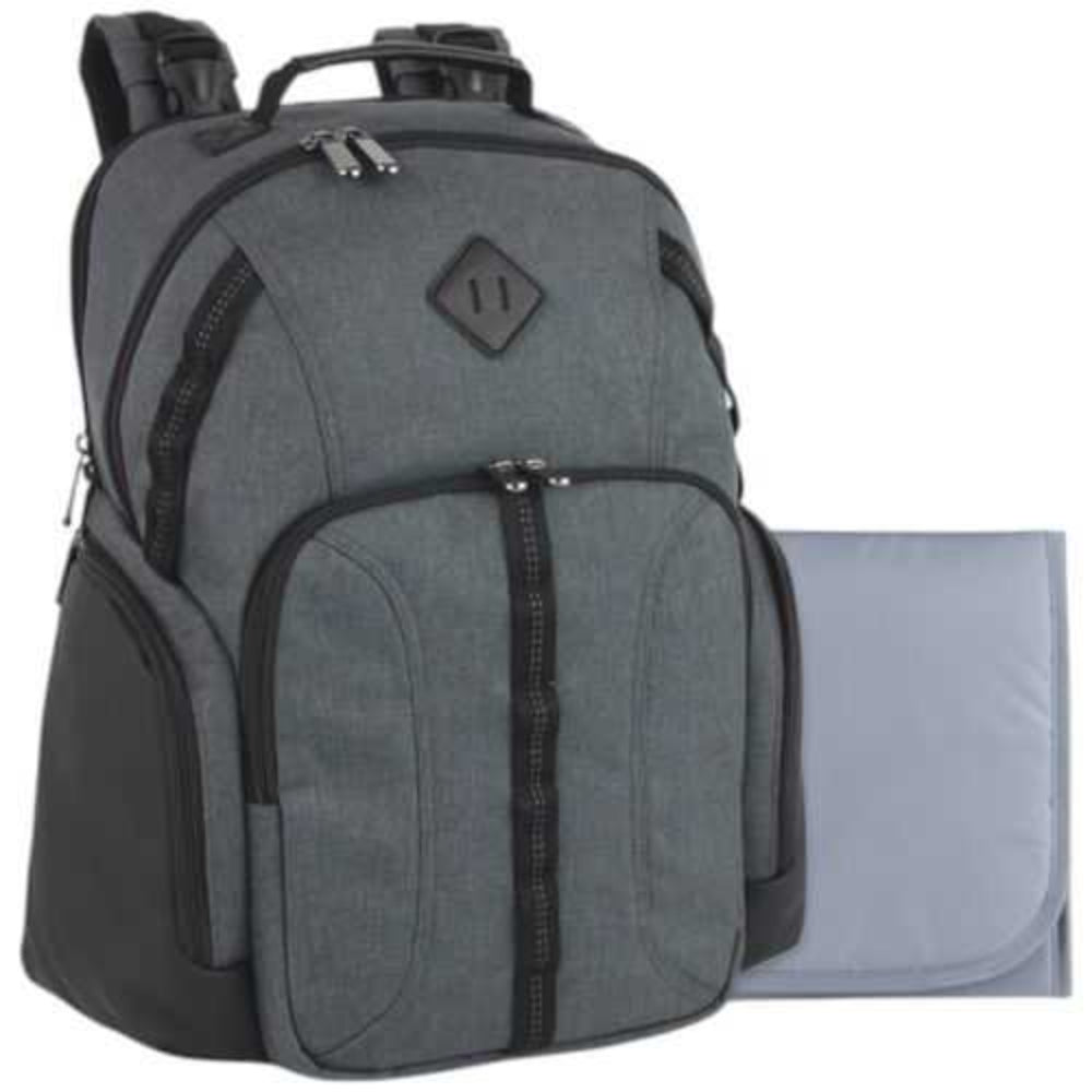A.D. Sutton - Pañalera mochila gris con cambiador