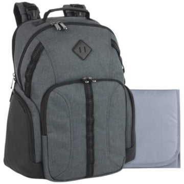 A.D. Sutton - Pañalera mochila gris con cambiador