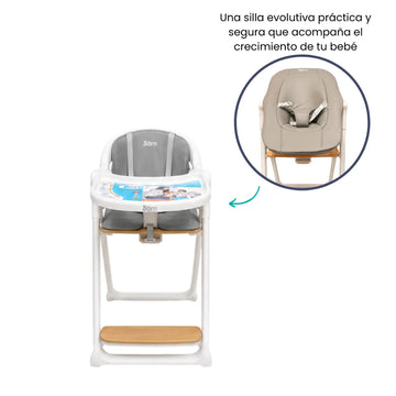 Born- Silla de comer 4 en 1 | Gris