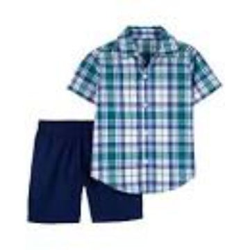 CONJUNTO/ I B SETS BLUE NAVY PLAID SET