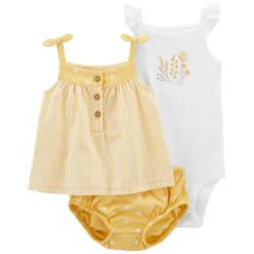 Carter´s - Conjunto de 3 piezas amarillo niña | +6m