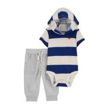 Carter´s- Conjunto de 2 piezas pantalón con mameluco rayado | +3m