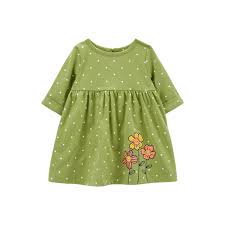 Carter's - Vestido Verde Con Flores || +6M