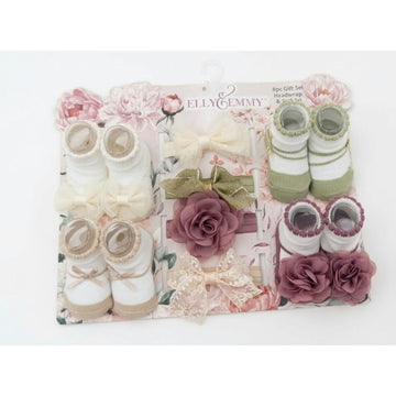 Set de 4 vinchas y 4 medias