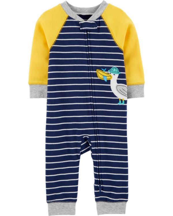 Pijama M/L sin pie azul/amarillo niño 9 meses Carter´s
