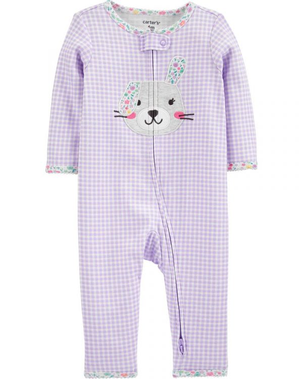 Pijama M/L sin pie Morada Bunny  niña 6 meses Carter´s
