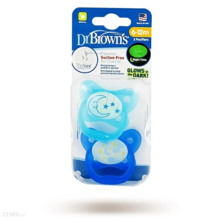 Dr. Brown’s – Pepe PreVent 2pack  Brillan En La Oscuridad  Color Azul 6-12 M