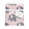 Manta de bebé de felpa suave elefante rosa / gris Eloise