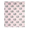 Manta de bebé de felpa suave elefante rosa / gris Eloise
