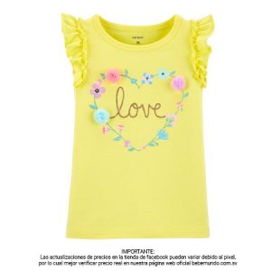 Camiseta sin mangas Glitter Love 6M