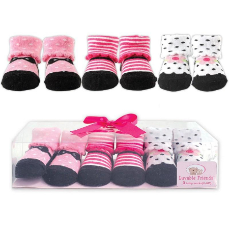 Luvable Friends -Set de regalo de calcetines, rosa 0-9 M