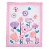 Magic Garden – Juego de cama para cuna floral de 3 piezas, rosa / blanco / lavanda