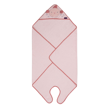 Toalla con capucha orgánica 'Lil Planet' rosa/malva, tela de muselina, –  roba