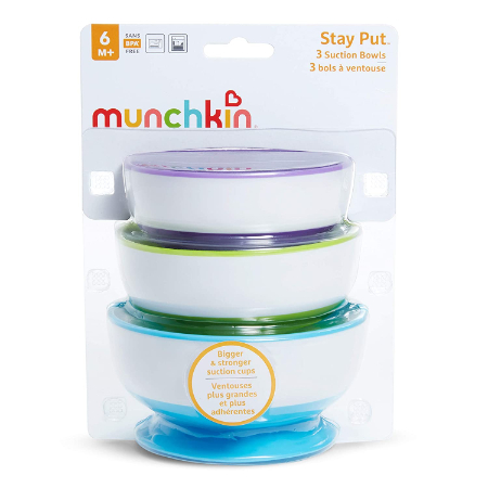 Munchkin- Set de 3 platos hondos con ventosa