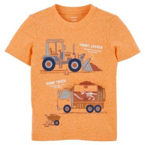 Camiseta naranja de construcción Niño 6M