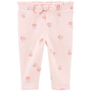 Carter´s Pantalón afelpado rosado con flores Niña 9M