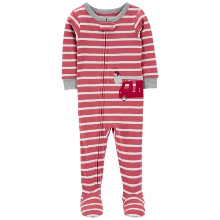 Carter´s Pijama m/l con pie roja de constructor Niño18M