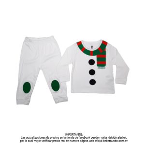 Pijama – camiseta y pantalón de muñeco de nieve para niño – 12M