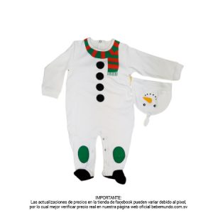Pijama con pie de muñeco de nieve para niña – 0-3 meses