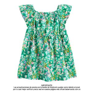Carters Vestido verde floreado – 9M