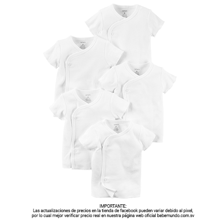 Carter’s – Set 5 Camisetas Manga Corta Unsiex +0M