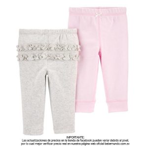 Carter´s –  2 pack pantalón para niña gris y rosa +PRE