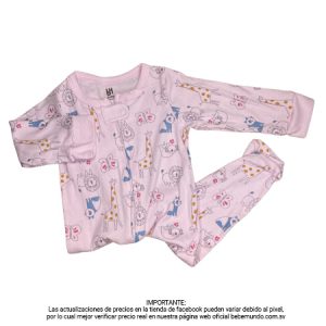 Pijama rosa claro con animalitos +18M