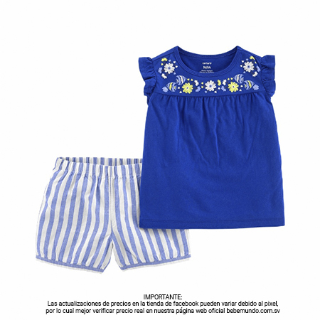 Carter´s – Conjunto de 2 piezas con top floral y pantalón corto de lino +3M