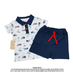 B4baby- Conjunto para niño camisa y short +24M