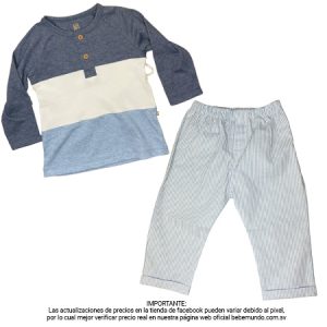 B4baby- Conjunto Camisa y pantalón de rayas +18M