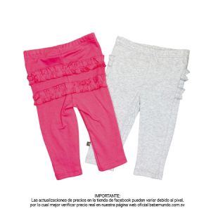 B4baby – Set de 2 pantalones gris y rosa +6M