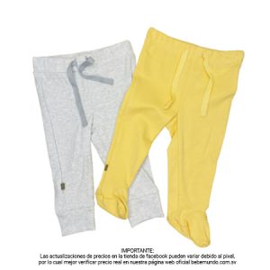 B4baby – Set de 2 pantalones amarillo y gris +6M