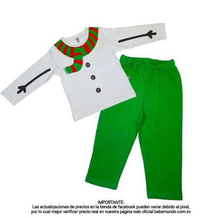 B4baby – Pijama verde Snowman +36M