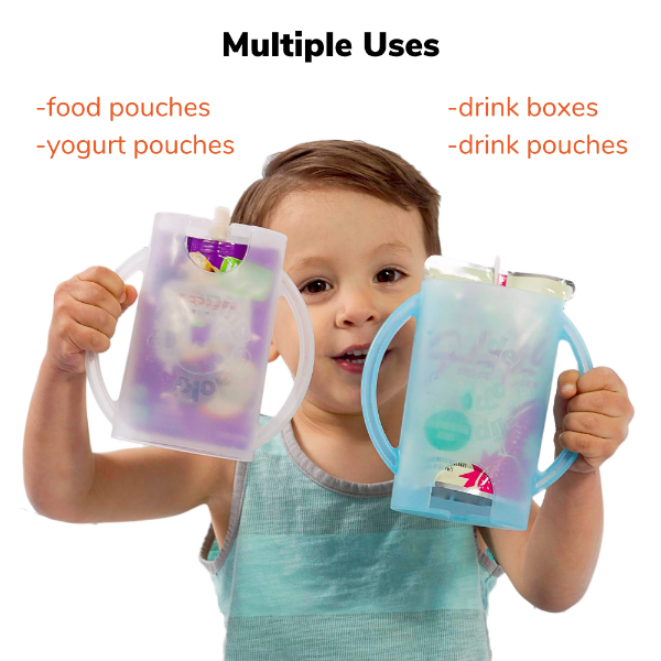 Recipiente para bolsitas de zumos y alimentos para bebé – transparente