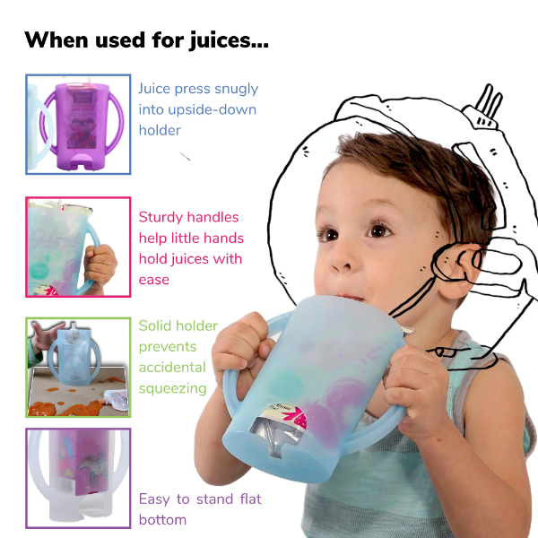 Recipiente para bolsitas de zumos y alimentos para bebé – transparente