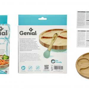 Genial – Set de alimentación de bambu plato plano